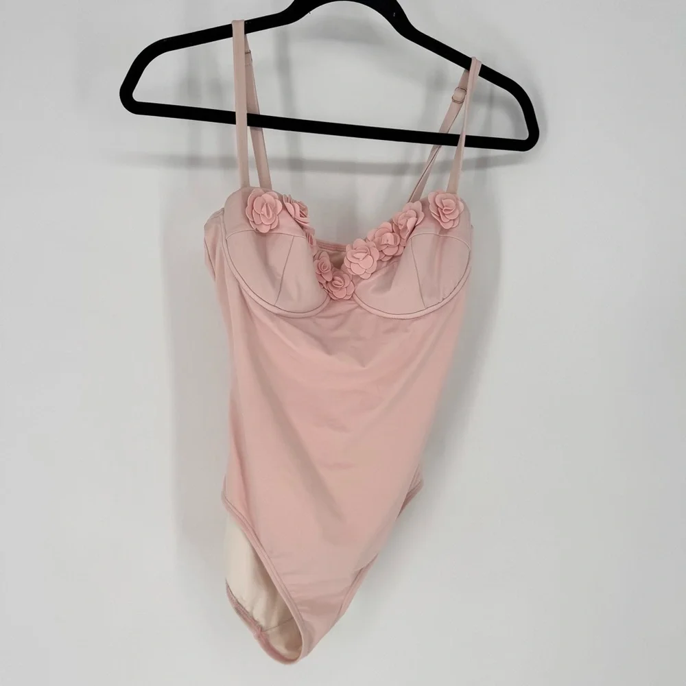 kate spade Pink Floral Trim One-Piece Swimsuit